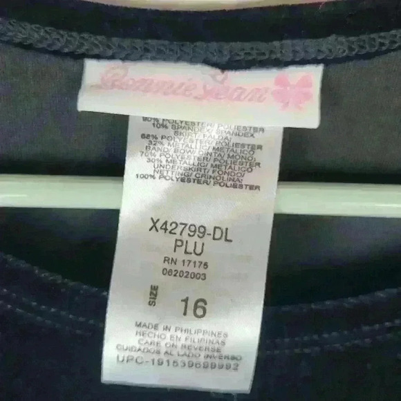 BONNIE JEAN Girls Black Gold Bow Plaid Velvet Holiday Party Dress Sz … - Picture 6 of 9